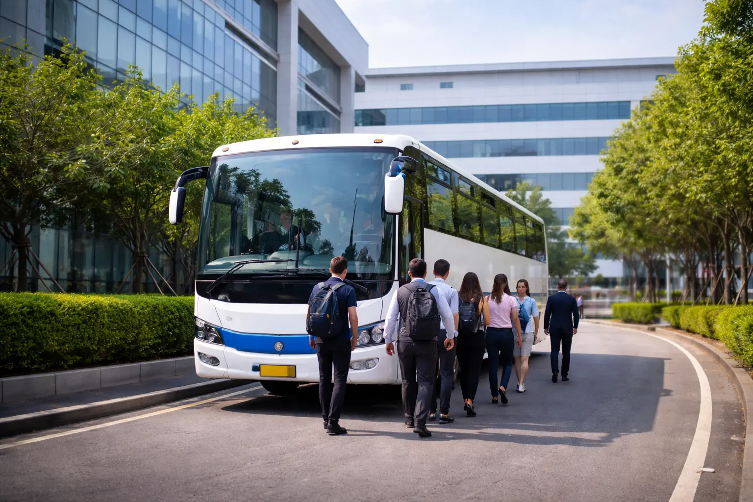 BPO employee transport large campus Hyderabad