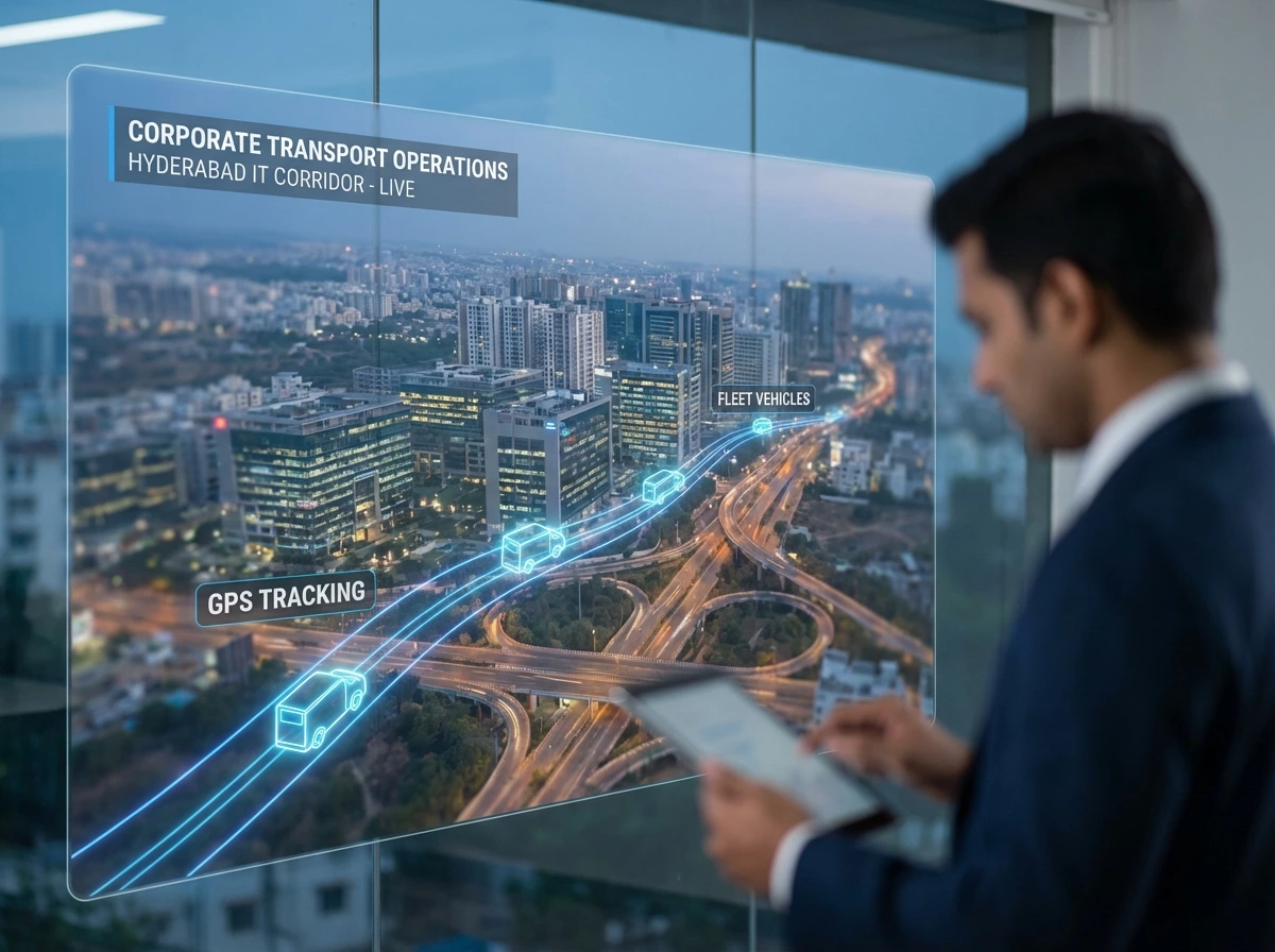 GPS fleet tracking dashboard for employee transportation